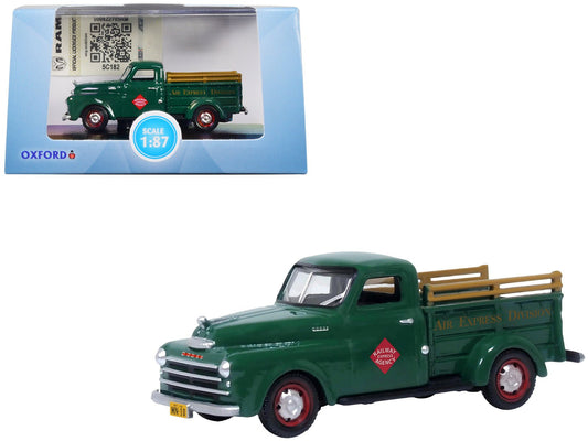 1948 Dodge B - 1B Pickup Truck Green "Railway Express Agency" 1/87 (HO) Scale Diecast Model Car by Oxford Diecast free shipping USA - Rapid Vehicles