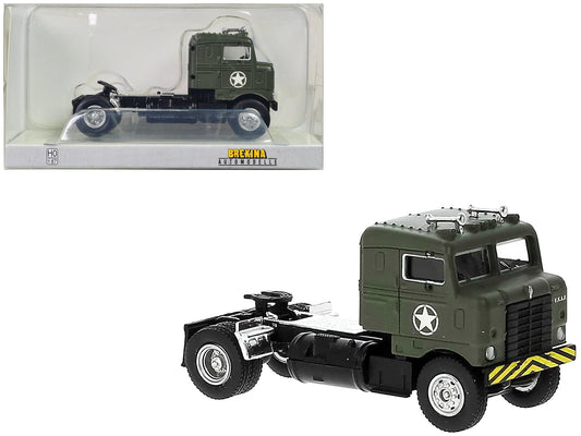 1950 Kenworth Bullnose Truck Tractor Olive Drab "United States Air Force" 1/87 (HO) Scale Model Car by Brekina free shipping USA - Rapid Vehicles
