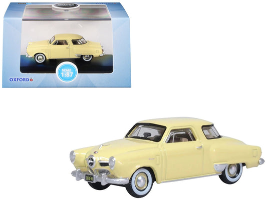 1950 Studebaker Champion Starlight Coupe Tulip Cream 1/87 (HO) Scale Diecast Model Car by Oxford Diecast free shipping USA - Rapid Vehicles