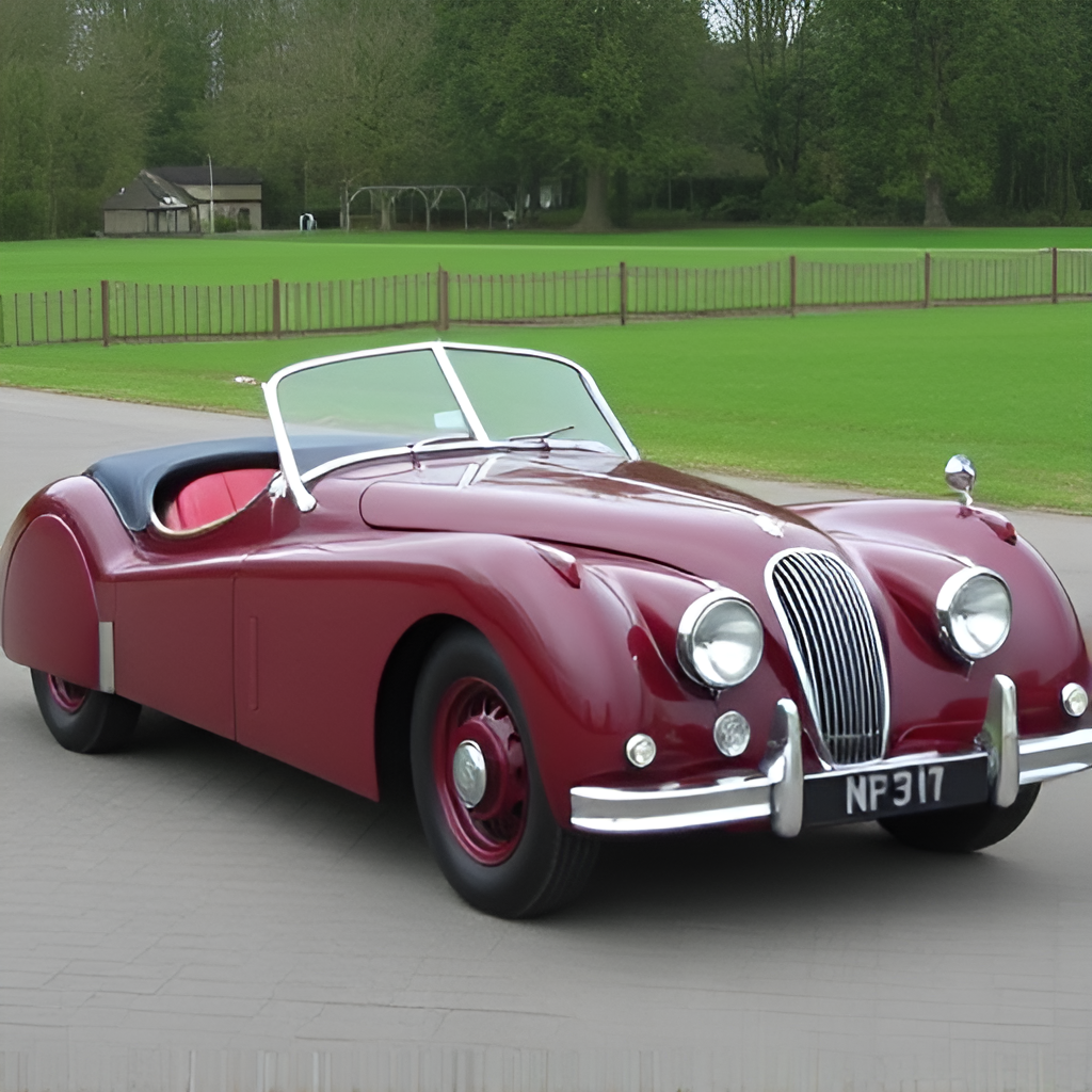 1951 Jaguar XK 120 Roadster Burgundy 1/24 Diecast Model Car by - Premium Jaguar Models from Bburago - Just $58.49! Shop now at Rapidvehicles