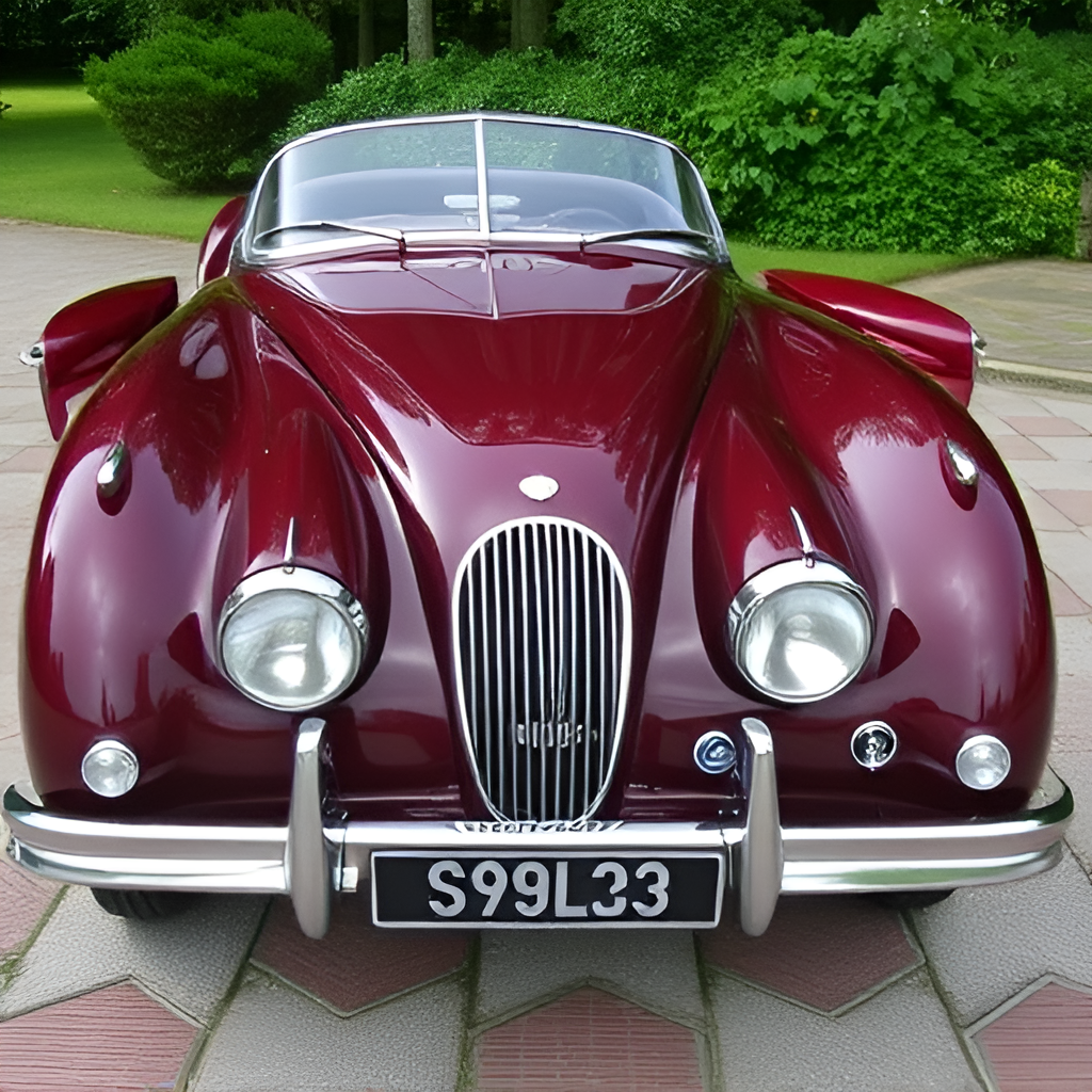 1951 Jaguar XK 120 Roadster Burgundy 1/24 Diecast Model Car by - Premium Jaguar Models from Bburago - Just $58.49! Shop now at Rapidvehicles