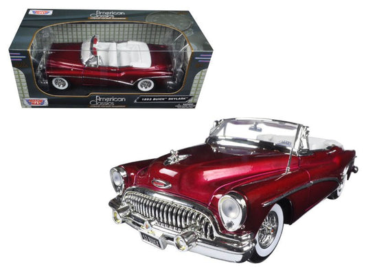 1953 Buick Skylark Burgundy 1/18 Diecast Model Car by Motormax free shipping USA - Rapid Vehicles