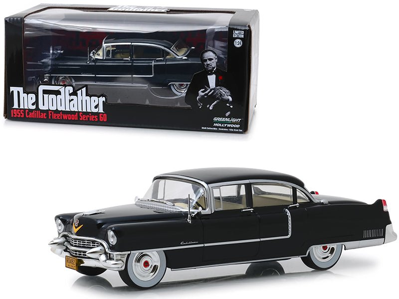 1955 Cadillac Fleetwood Series 60 Black "The Godfather" (1972) Movie 1/24 Diecast Model Car by Greenlight free shipping USA - Rapid Vehicles