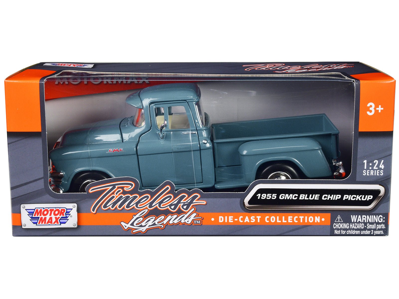 1955 GMC Blue Chip Pickup Truck Light Blue "Timeless Legends" Series 1/24 Diecast Model Car by Motormax free shipping USA - Rapid Vehicles