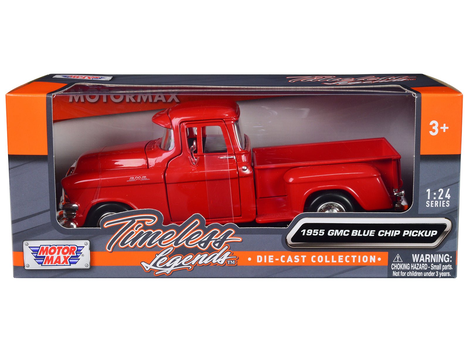 1955 GMC Blue Chip Pickup Truck Red "Timeless Legends" Series 1/24 Diecast Model Car by Motormax free shipping USA - Rapid Vehicles