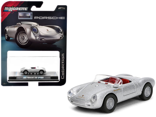 1955 Porsche 550 Spyder Silver Metallic with Red Interior "Collection" Series 1/64 Diecast Model Car by Majorette free shipping USA - Rapid Vehicles