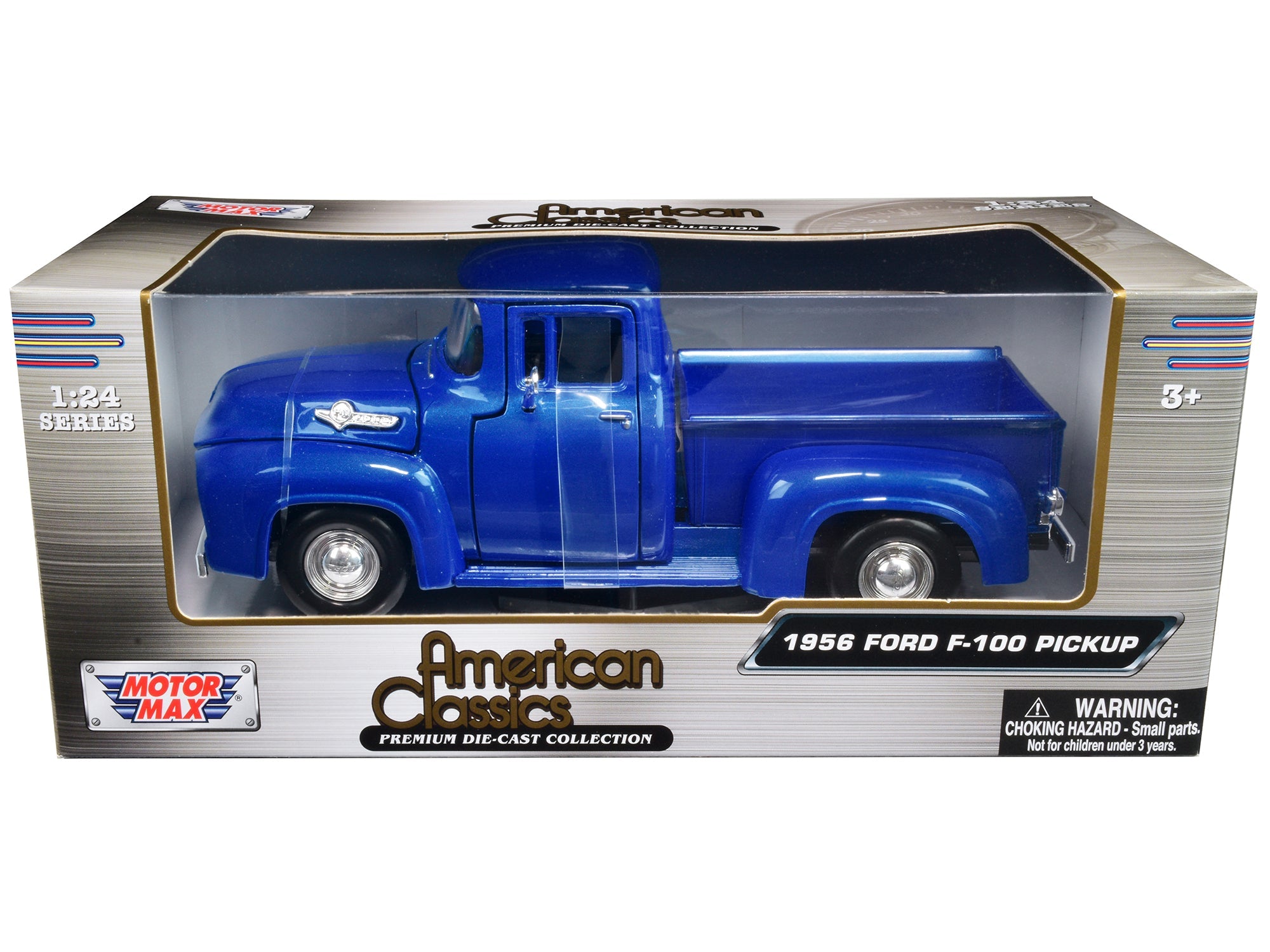 1956 Ford F - 100 Pickup Truck Blue Metallic "American Classics" Series 1/24 Diecast Model Car by Motormax free shipping USA - Rapid Vehicles