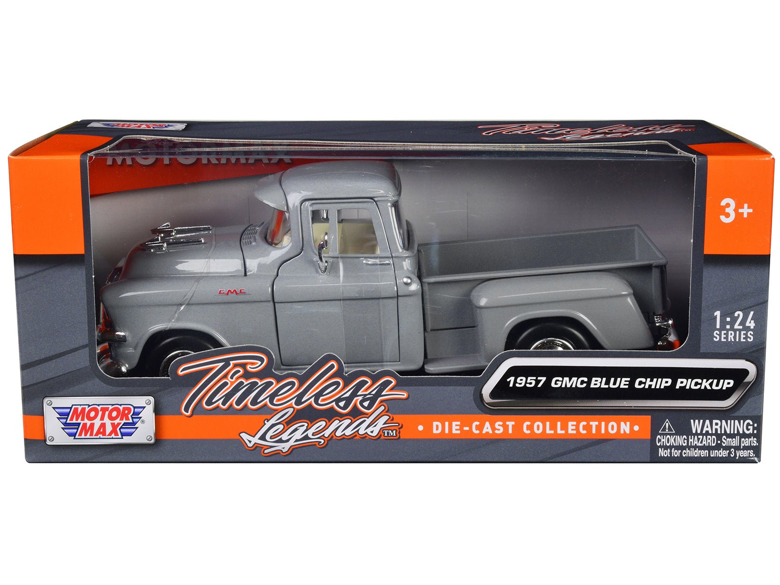 1957 GMC Blue Chip Pickup Truck Gray "Timeless Legends" Series 1/24 Diecast Model Car by Motormax free shipping USA - Rapid Vehicles