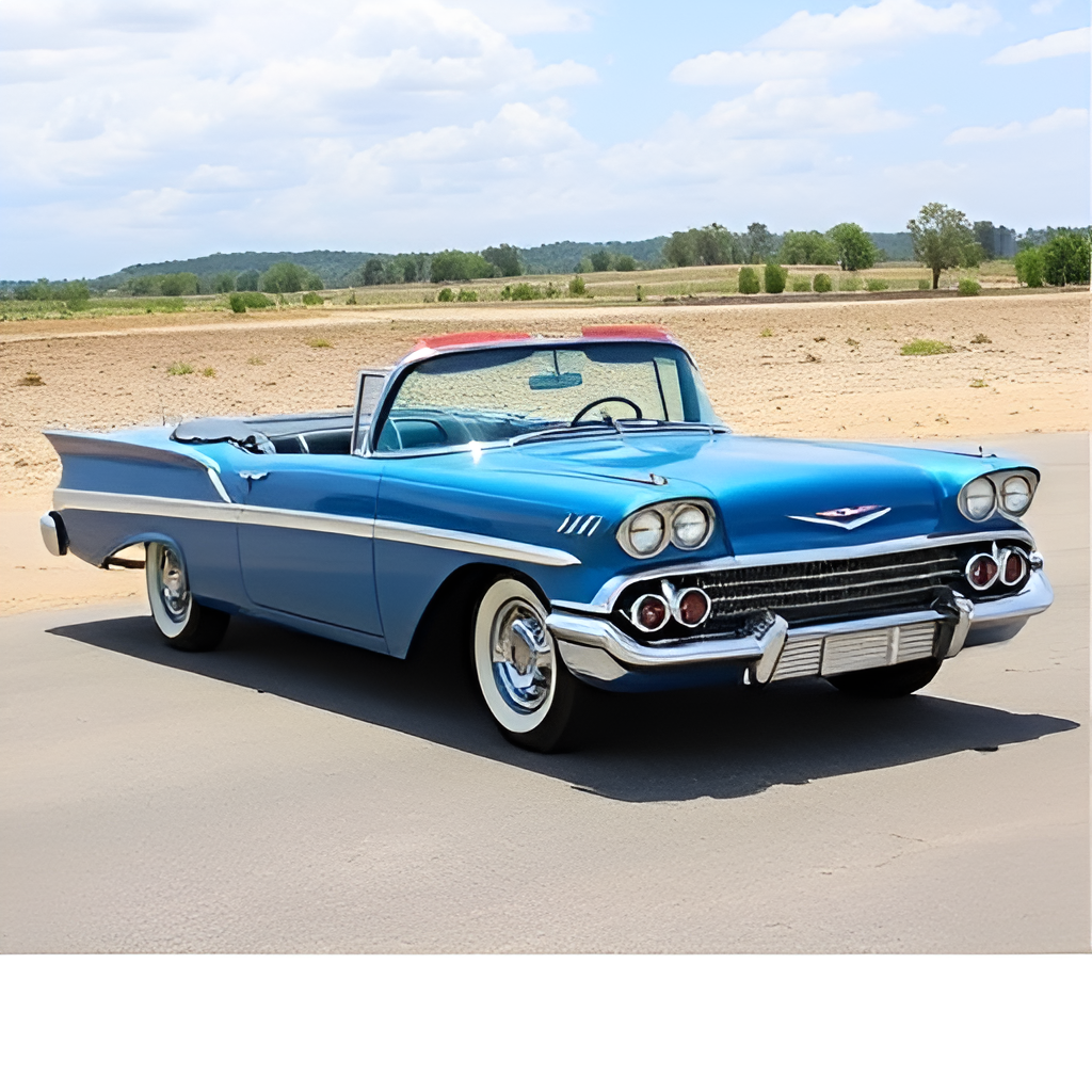 1958 Chevrolet Impala Convertible Blue 1/24 Diecast Model Car by - Premium Chevrolet Models from Motormax - Just $59.39! Shop now at Rapidvehicles