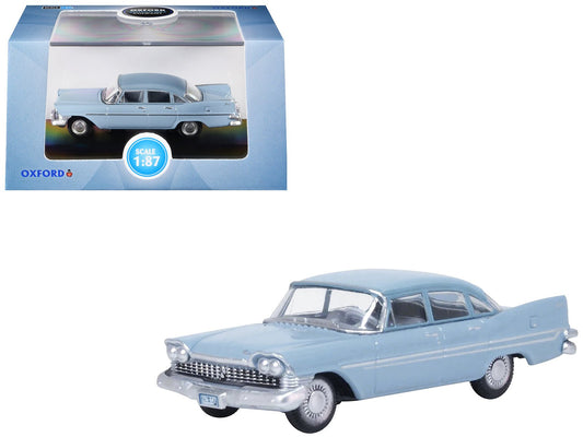 1959 Plymouth Savoy Sedan Powder Blue 1/87 (HO) Scale Diecast Model Car by Oxford Diecast free shipping USA - Rapid Vehicles