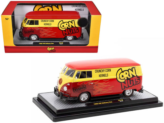 1960 Volkswagen Delivery Van Red and Yellow "Corn Nuts BBQ" Limited Edition to 6250 pieces Worldwide 1/24 Diecast Model Car by M2 Machines free shipping USA - Rapid Vehicles