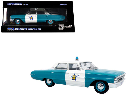 1964 Ford Galaxie 500 Police Car "Chicago Police Department" Blue and White "Five0" Series Limited Edition to 504 pieces Worldwide 1/43 Diecast Model by Iconic Replicas free shipping USA - Rapid Vehicles