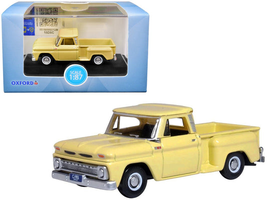 1965 Chevrolet C10 Stepside Pickup Truck Yellow 1/87 (HO) Scale Diecast Model Car by Oxford Diecast free shipping USA - Rapid Vehicles