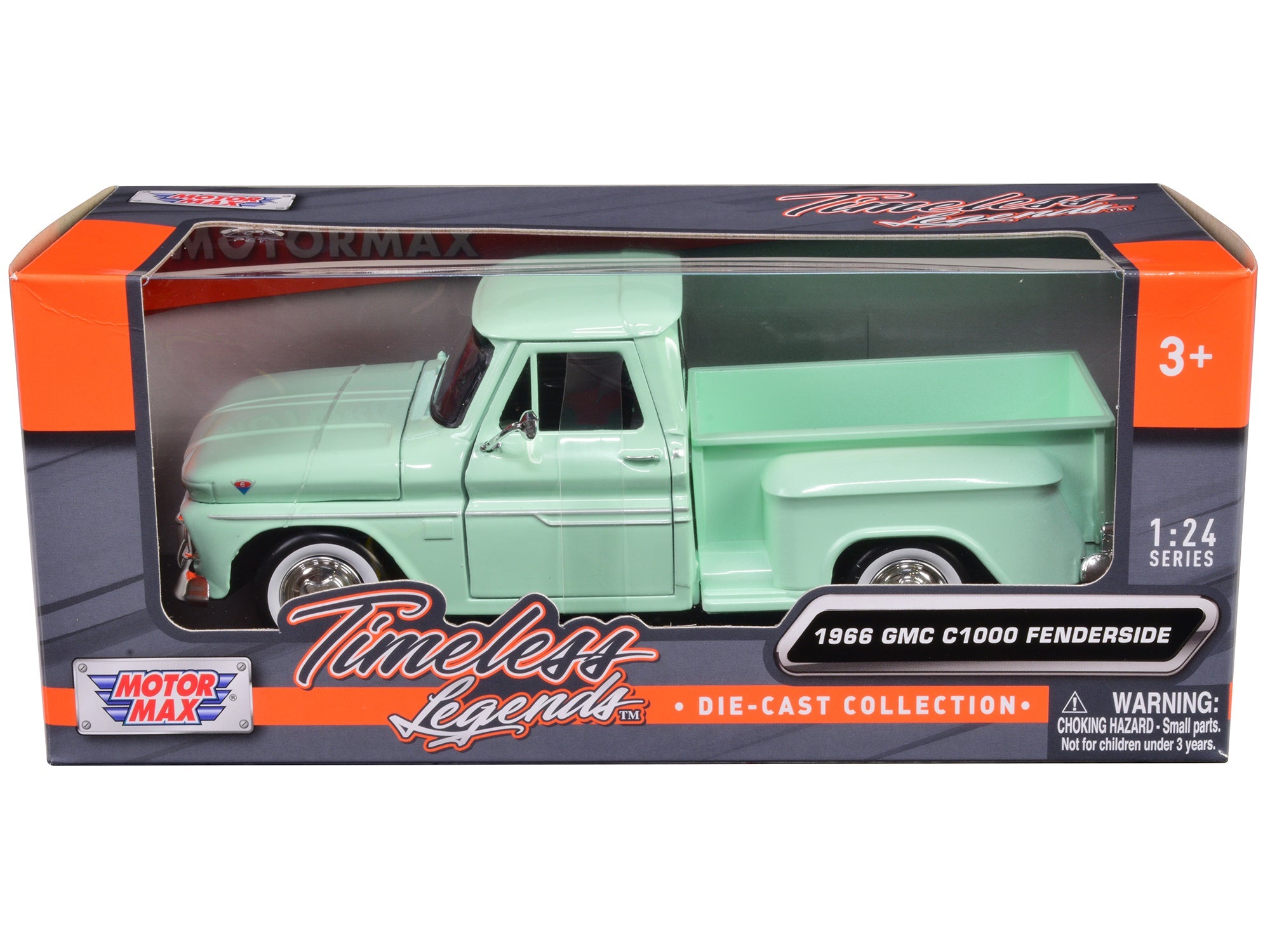 1966 GMC C1000 Fenderside Pickup Truck Light Green "Timeless Legends" Series 1/24 Diecast Model Car by Motormax free shipping USA - Rapid Vehicles