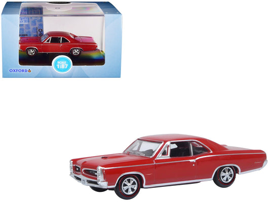 1966 Pontiac GTO Montero Red 1/87 (HO) Scale Diecast Model Car by Oxford Diecast free shipping USA - Rapid Vehicles