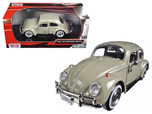 1966 Volkswagen Beetle Beige 1/24 Diecast Model Car by Motormax free shipping USA - Rapid Vehicles