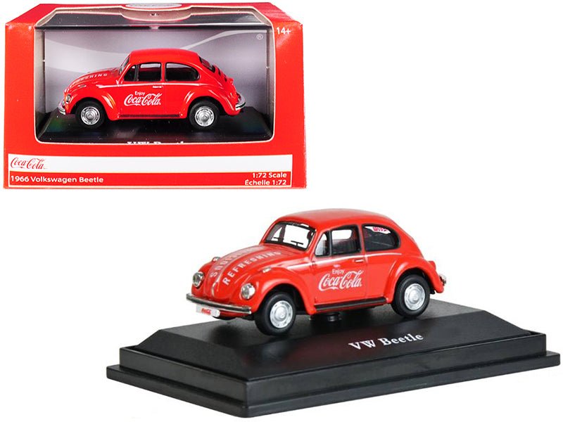 1966 Volkswagen Beetle "Coca - Cola" Red 1/72 Diecast Model Car by Motorcity Classics free shipping USA - Rapid Vehicles