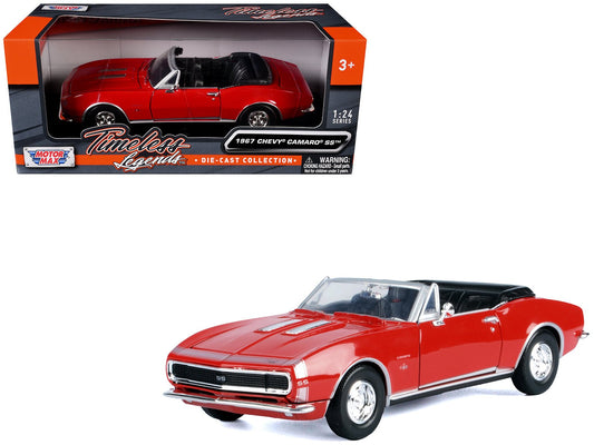 1967 Chevrolet Camaro SS Convertible Burgundy 1/24 Diecast Model Car by Motormax free shipping USA - Rapid Vehicles