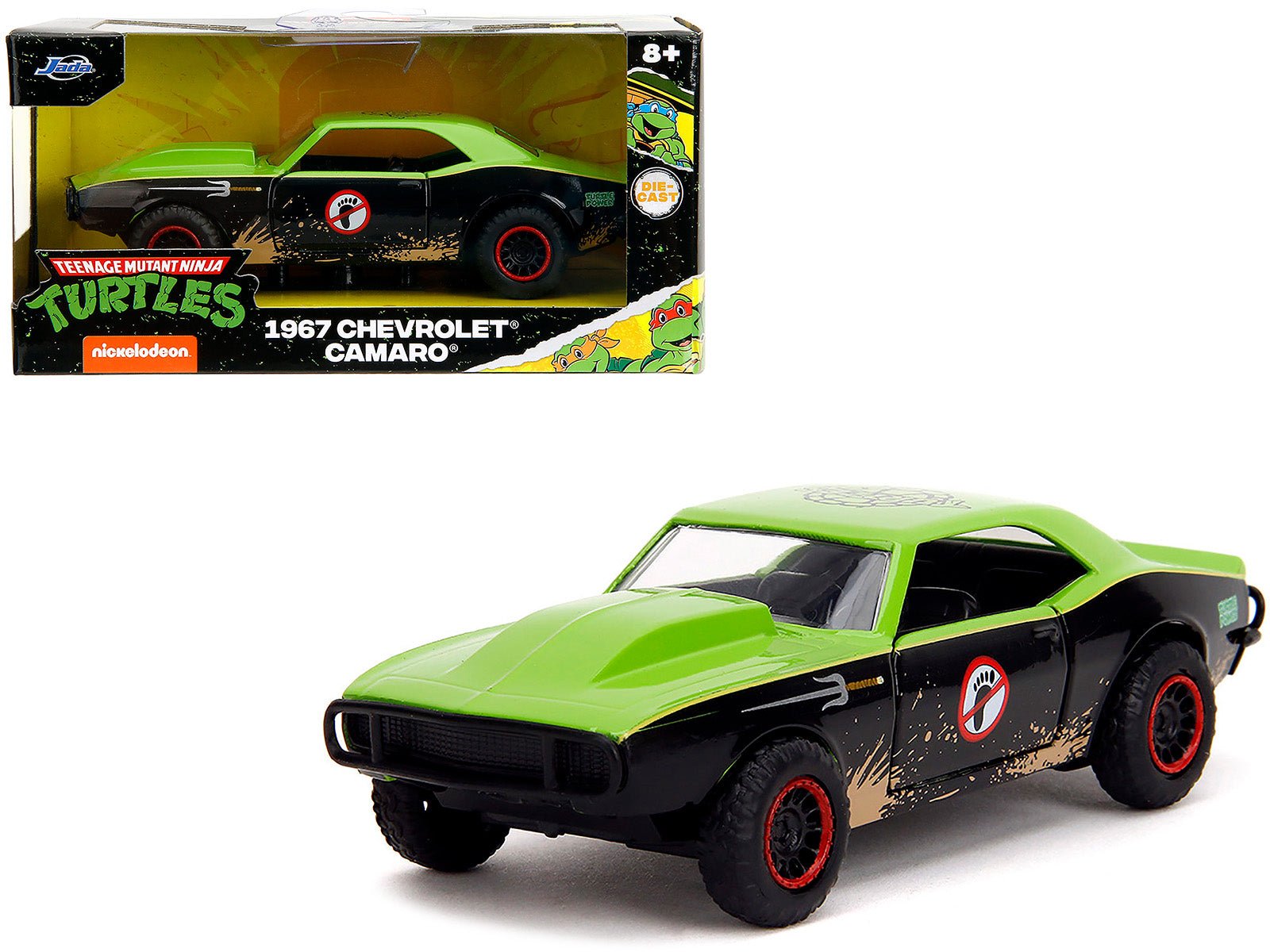 1967 Chevrolet Camaro "Teenage Mutant Ninja Turtles" Black and Green (Dirty) "Hollywood Rides" Series 1/32 Diecast Model Car by Jada free shipping USA - Rapid Vehicles