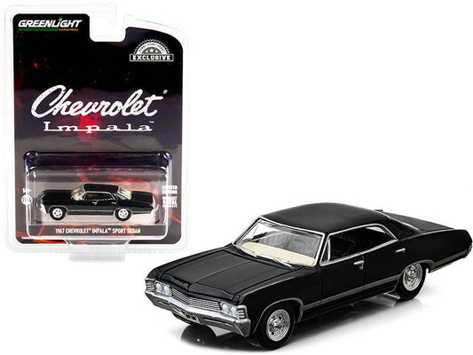 1967 Chevrolet Impala Sport Sedan Tuxedo Black "Hobby Exclusive" 1/64 Diecast Model Car by Greenlight free shipping USA - Rapid Vehicles