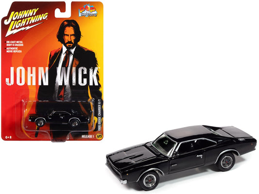 1968 Dodge Charger R/T Black "John Wick" (2014) Movie "Pop Culture" 2025 Release 1 1/64 Diecast Model Car by Johnny Lightning free shipping USA - Rapid Vehicles