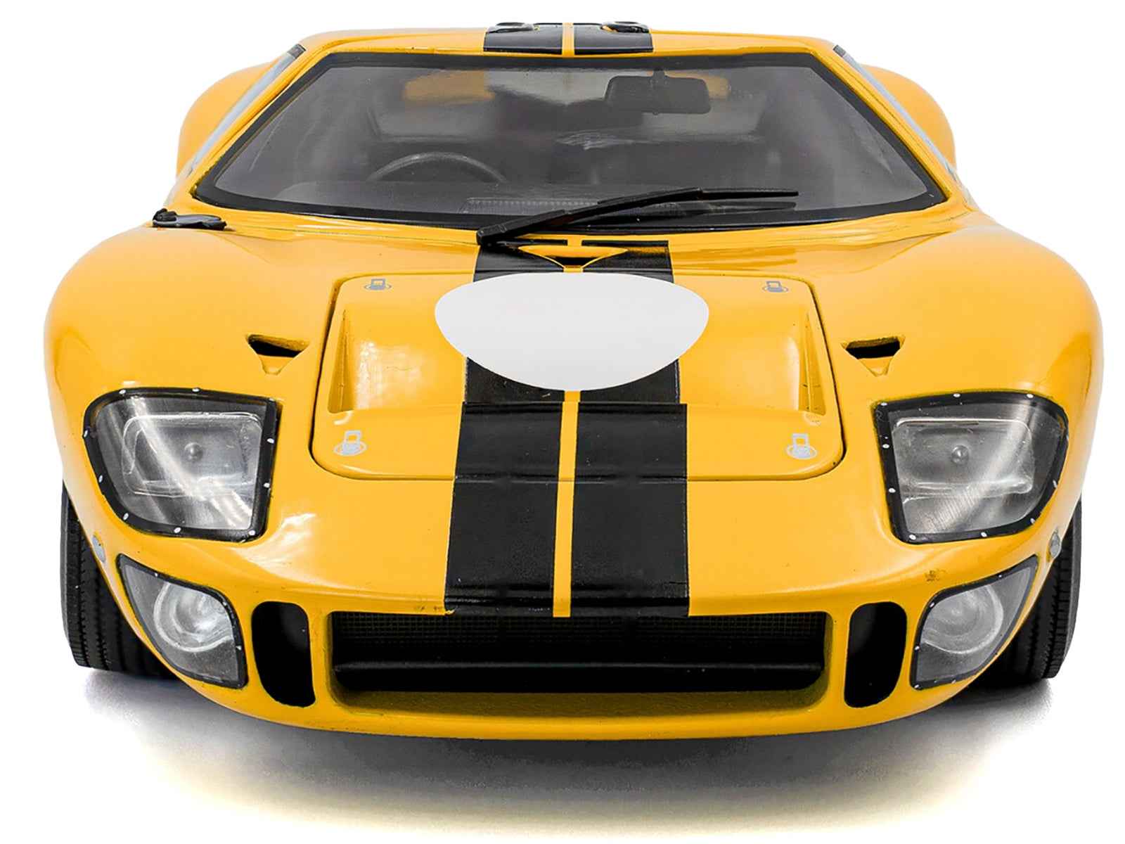 1968 Ford GT40 MK1 Yellow with Black Stripes "Competition" Series 1/18 Diecast Model Car by Solido - Rapid Vehicles