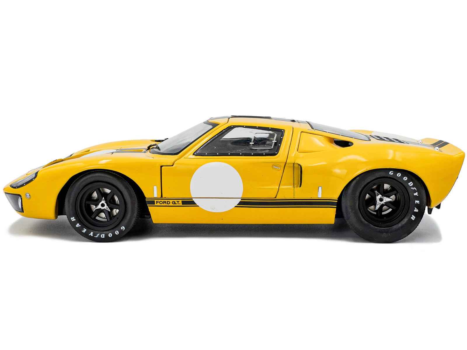 1968 Ford GT40 MK1 Yellow with Black Stripes "Competition" Series 1/18 Diecast Model Car by Solido - Rapid Vehicles