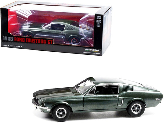 1968 Ford Mustang GT Fastback Highland Green Metallic 1/18 Diecast Model Car by Greenlight free shipping USA - Rapid Vehicles