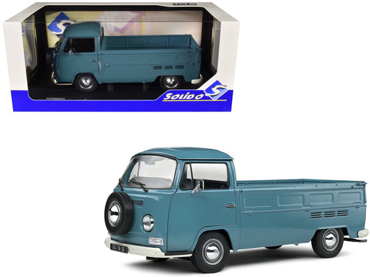 1968 Volkswagen T2 Pickup Truck Petrol Blue 1/18 Diecast Model Car by Solido free shipping USA - Rapid Vehicles