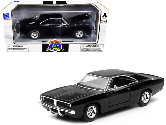 1969 Dodge Charger R/T Black "Muscle Car Collection" 1/25 Diecast Model Car by New Ray free shipping USA - Rapid Vehicles