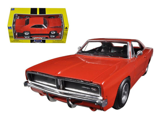 1969 Dodge Charger R/T Orange "Muscle Car Collection" 1/25 Diecast Model Car by New Ray free shipping USA - Rapid Vehicles
