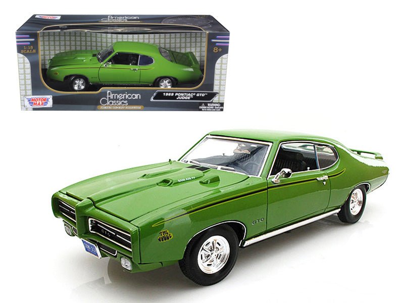 1969 Pontiac GTO Judge Green 1/18 Diecast Car Model by Motormax free shipping USA - Rapid Vehicles