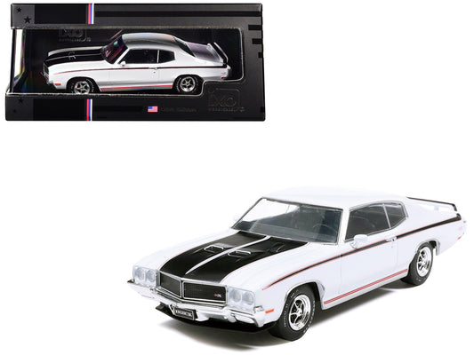 1970 Buick GSX Apollo White with Black and Red Stripes 1/43 Diecast Model by IXO Models free shipping USA - Rapid Vehicles
