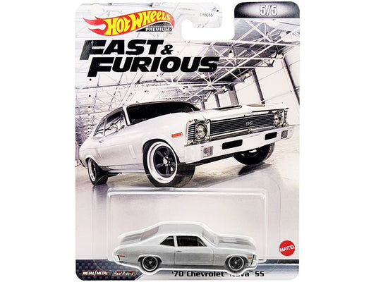 1970 Chevrolet Nova SS Silver Metallic with Black Stripes "Fast & Furious" Series Diecast Model Car by Hot Wheels free shipping USA - Rapid Vehicles