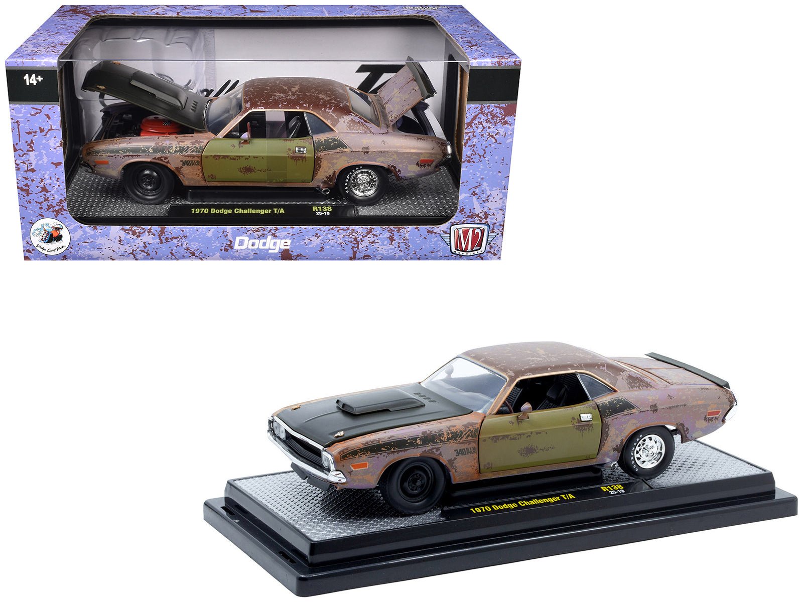 1970 Dodge Challenger T/A Rusted Limited Edition to 4050 pieces Worldwide 1/24 Diecast Model Car by M2 Machines free shipping USA - Rapid Vehicles