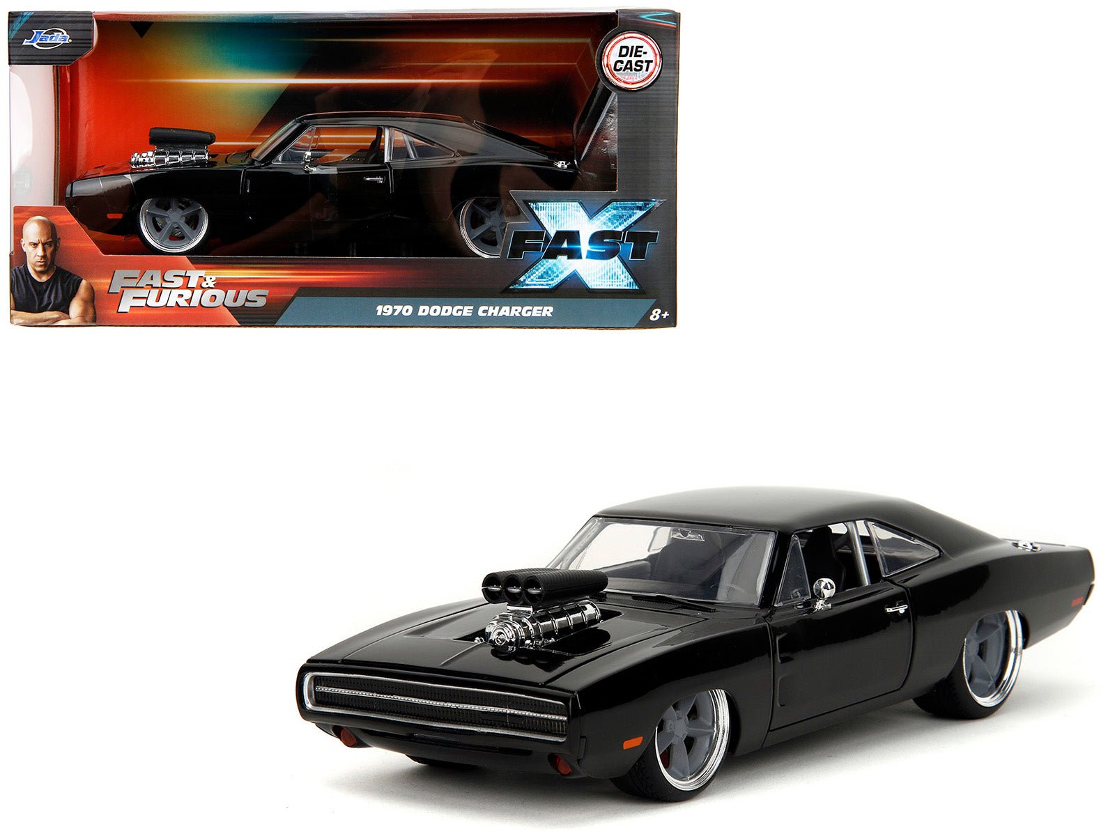 1970 Dodge Charger R/T Black "Fast X" (2023) Movie "Fast & Furious" Series 1/24 Diecast Model Car by Jada free shipping USA - Rapid Vehicles