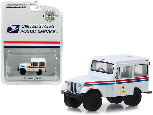 1971 Jeep DJ-5 White "United States Postal Service" (USPS) "Hobby Exclusive" 1/64 Diecast Model Car by Greenlight free shipping USA - Rapid Vehicles
