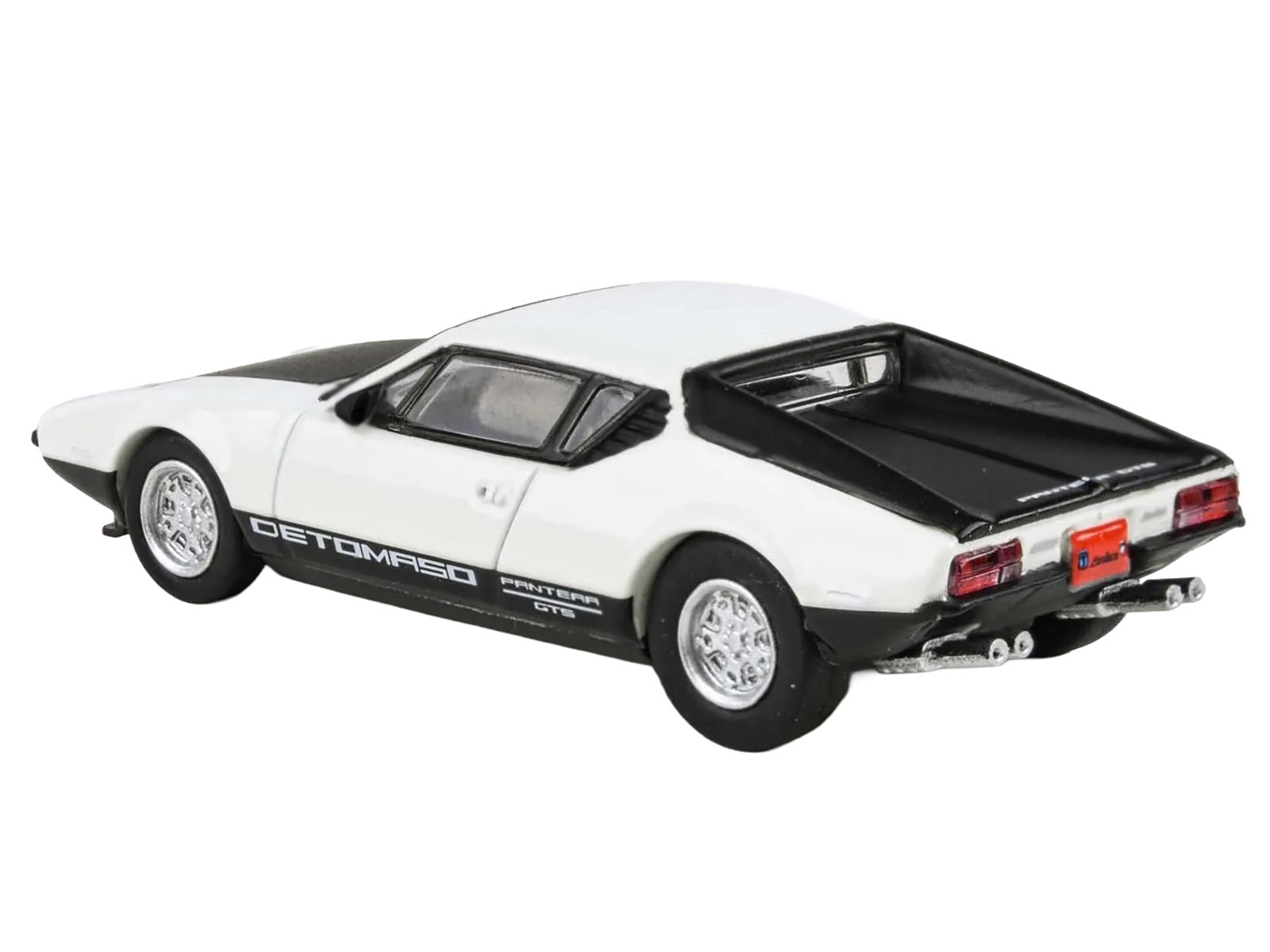 1972 De Tomaso Pantera White and Black 1/64 Diecast Model Car by Paragon Models - Rapid Vehicles