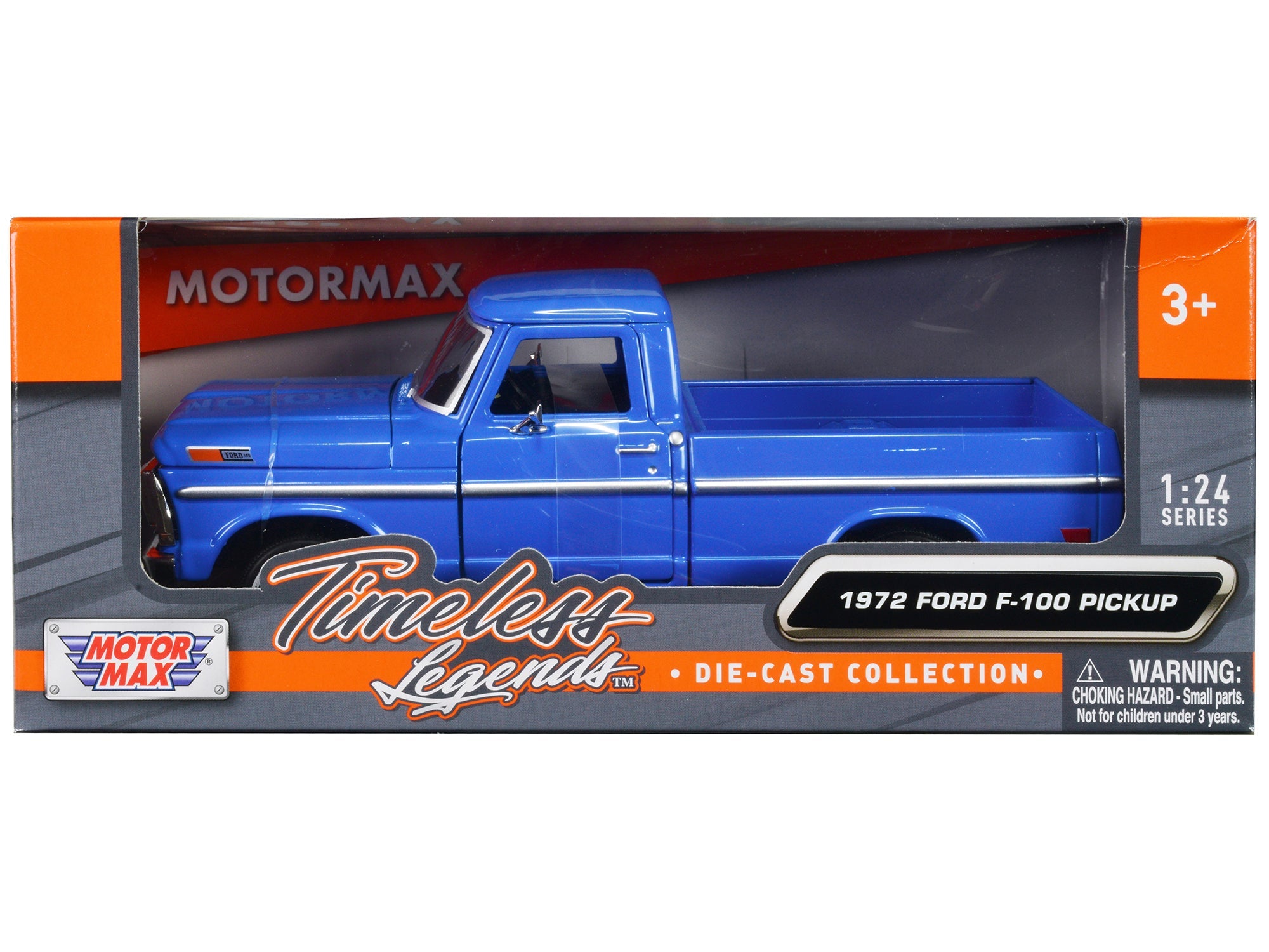 1972 Ford F - 100 Pickup Truck Blue "Timeless Legends" Series 1/24 Diecast Model Car by Motormax free shipping USA - Rapid Vehicles