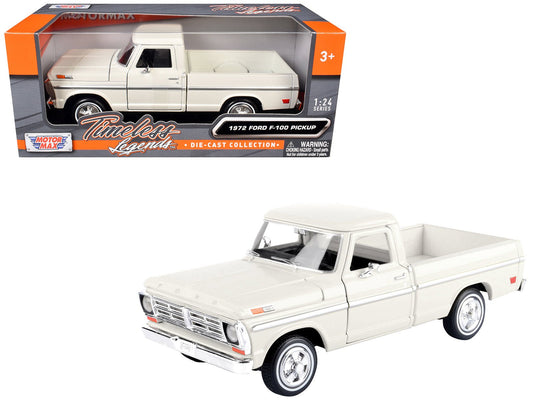 1972 Ford F - 100 Pickup Truck Cream "Timeless Legends" Series 1/24 Diecast Model Car by Motormax free shipping USA - Rapid Vehicles