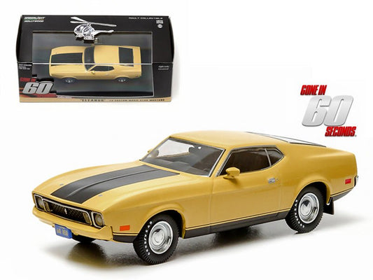 1973 Ford Mustang Mach 1 Yellow "Eleanor" "Gone in Sixty Seconds" Movie (1974) 1/43 Diecast Model Car by Greenlight free shipping USA - Rapid Vehicles
