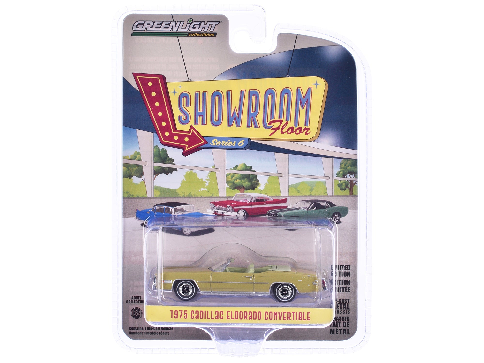 1975 Cadillac Eldorado Convertible Florentine Gold Firemist "Showroom Floor" Series 6 1/64 Diecast Model Car by Greenlight free shipping USA - Rapid Vehicles