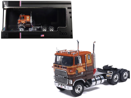 1976 Ford CL 9000 Truck Tractor Brown Two - Tone with Graphics 1/64 Diecast Model by IXO Models free shipping USA - Rapid Vehicles