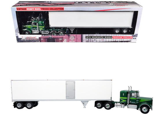 1976 Kenworth W900A Tractor with Dry Goods Trailer Green Metallic with Light Green Graphics "Vintage Heavy Haul Truck Collection" 1/43 Diecast Model by Iconic Replicas free shipping USA - Rapid Vehicles