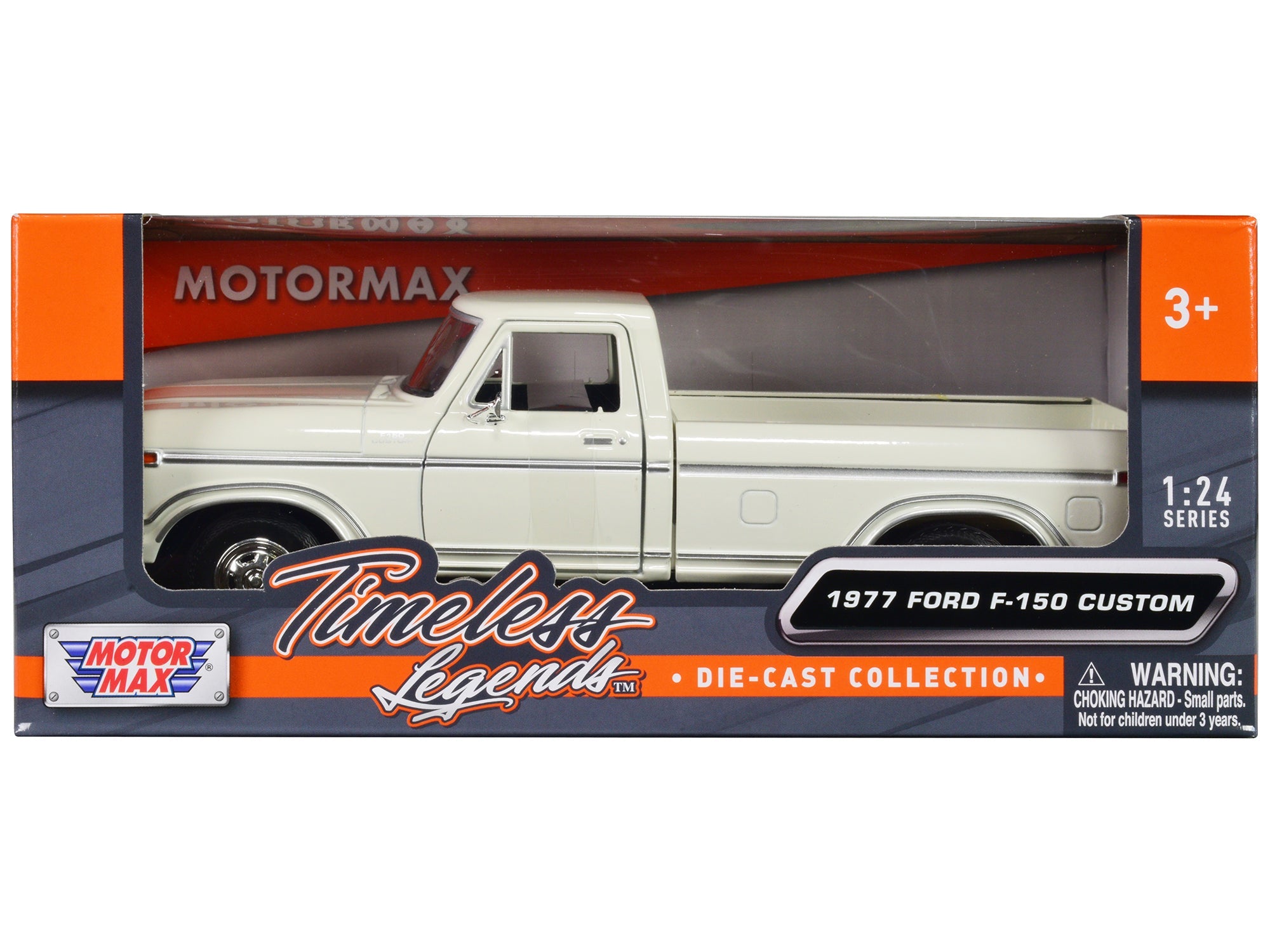 1977 Ford F - 150 Custom Pickup Truck White "Timeless Legends" Series 1/24 Diecast Model Car by Motormax free shipping USA - Rapid Vehicles