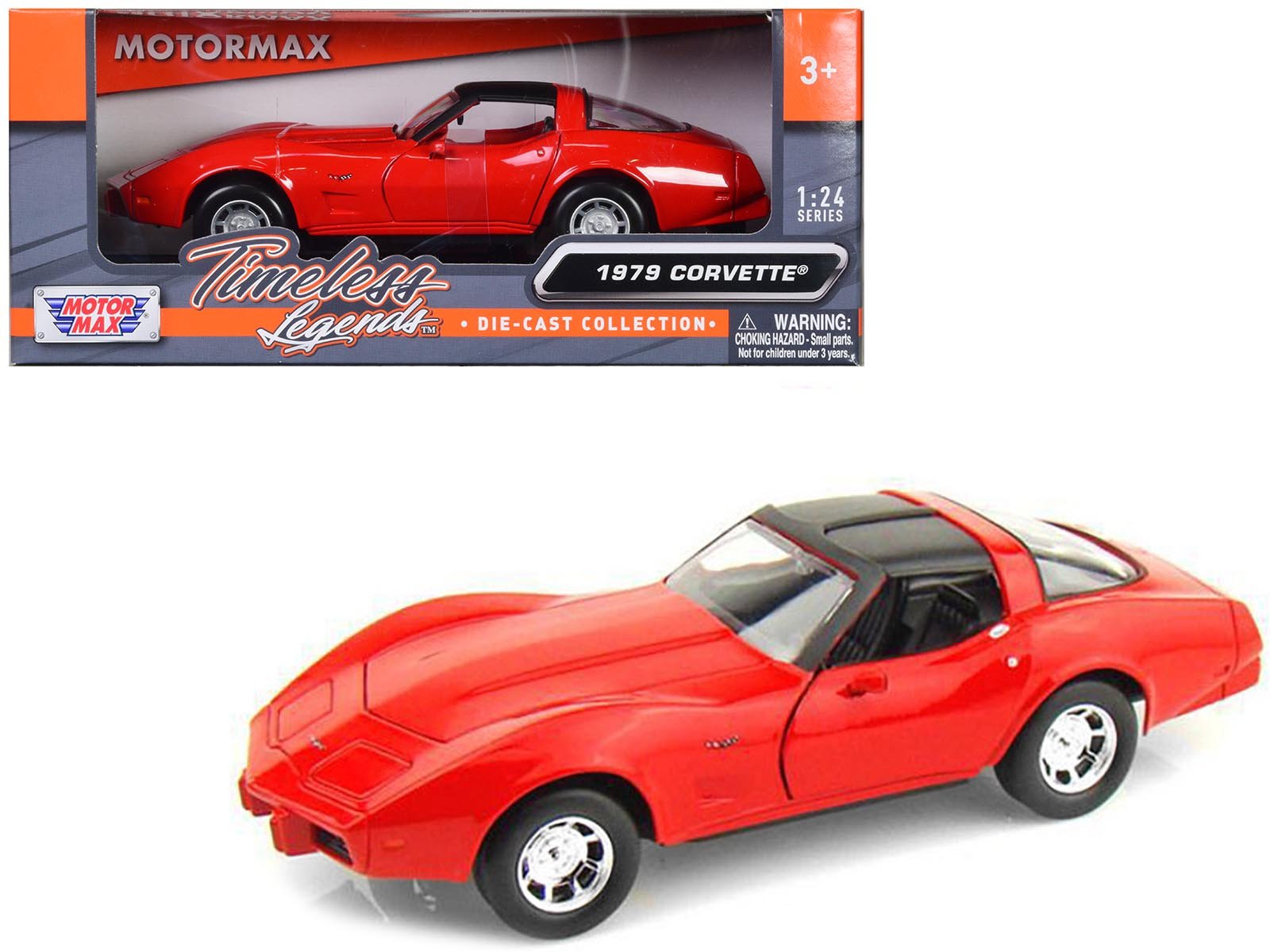1979 Chevrolet Corvette Red 1/24 Diecast Model Car by Motormax free shipping USA - Rapid Vehicles