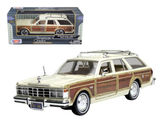 1979 Chrysler Lebaron Town & Country Cream 1/24 Diecast Model Car by Motormax free shipping USA - Rapid Vehicles