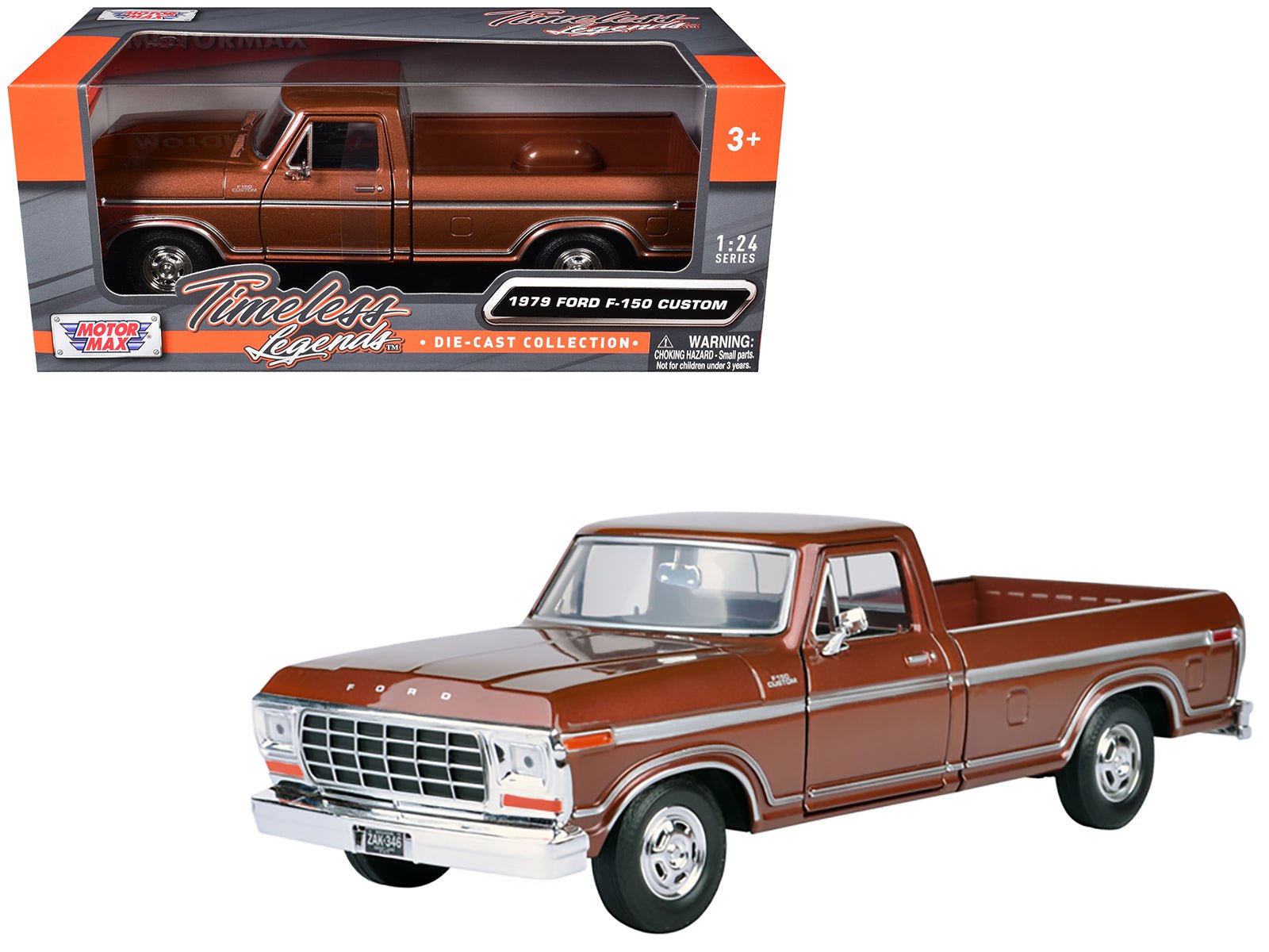 1979 Ford F-150 Pickup Truck Brown 1/24 Diecast Model Car by Motormax free shipping USA - Rapid Vehicles