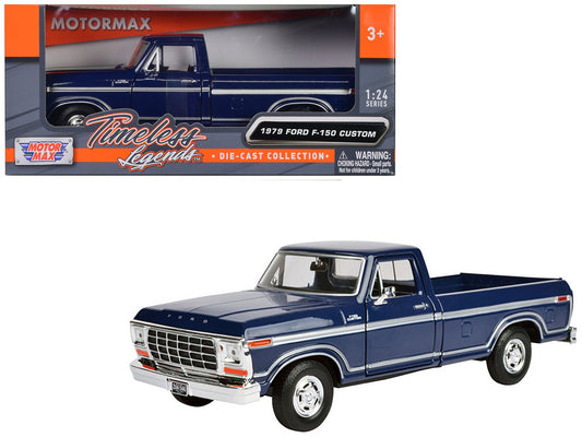 1979 Ford F - 150 Pickup Truck Dark Blue 1/24 Diecast Model Car by Motormax free shipping USA - Rapid Vehicles