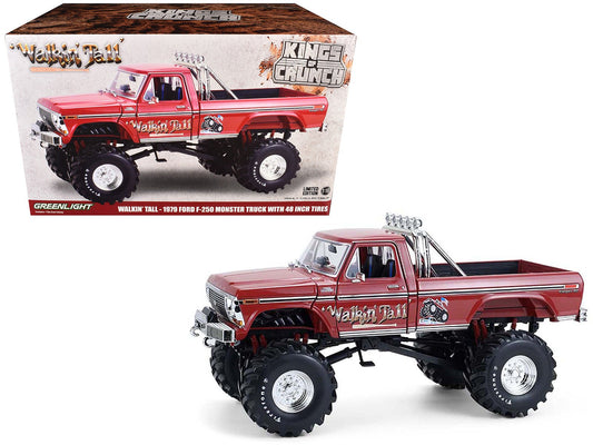 1979 Ford F - 250 Monster Truck with 48 - Inch Tires "Walkin' Tall" Red "Kings of Crunch" Series 1/18 Diecast Model Car by Greenlight free shipping USA - Rapid Vehicles